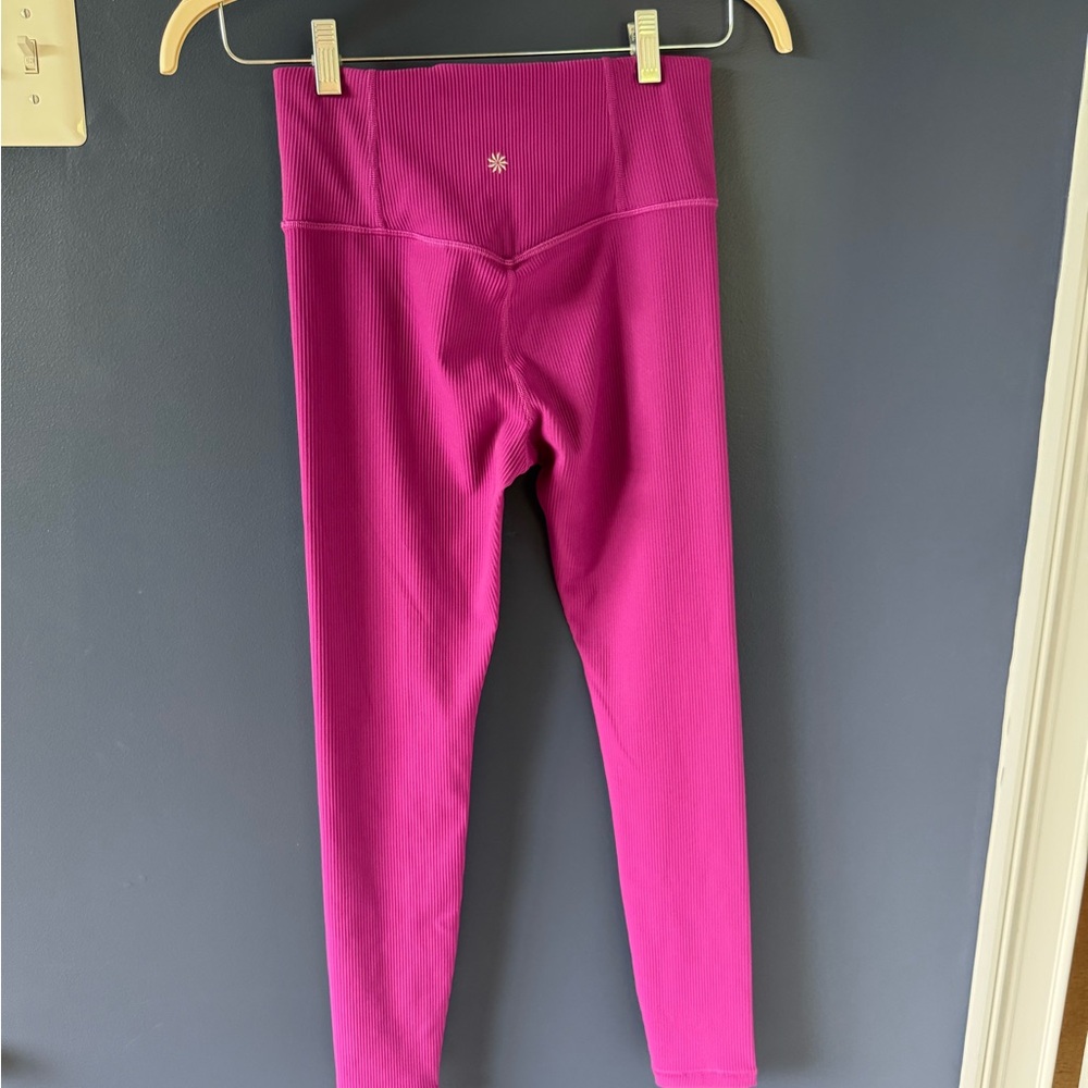 Athleta - Elation Ultra High Rise Rib Legging S | Berry Rib - Picture 2 of 4